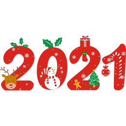 Cute 2021 Christmas Printable PU Iron On Decals